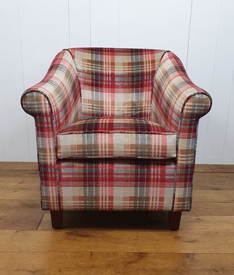 Fauteuil in Mulberry stof  ancient check