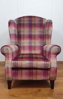 Fauteuil  Wingchair King in Mulberry Ancient Check