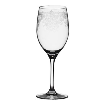 Set van 6 witte wijn glazen van geslepen glas