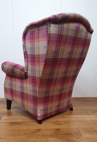 Fauteuil  Wingchair King in Mulberry Ancient Check